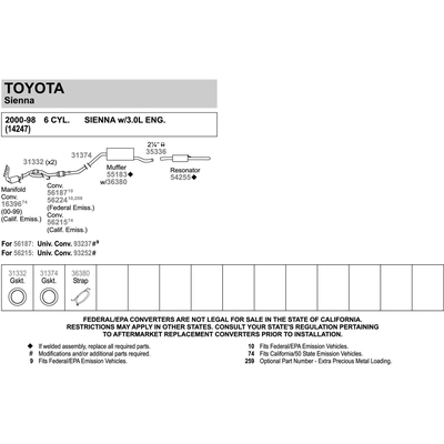 Catalyseur ajustement direct by WALKER - 56215 pa4