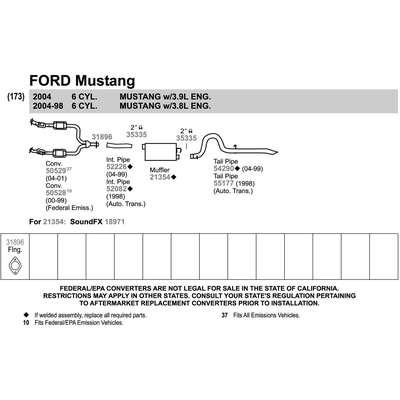 WALKER USA - 18971 - Direct Fit Muffler pa4