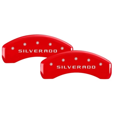 MGP CALIPER COVERS - 14252SSILRD - Gloss Red Caliper Covers with Silverado Engraving pa2