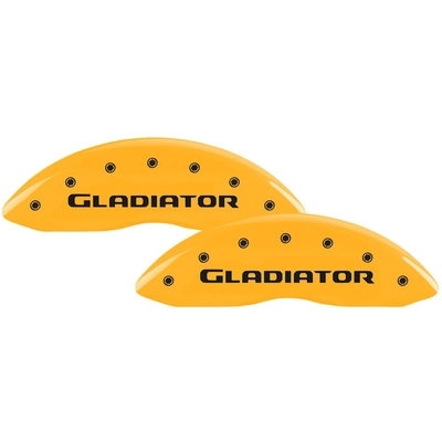 MGP CALIPER COVERS - 42021SGLDYL - Gloss Yellow Caliper Covers with Gladiator Engraving pa1