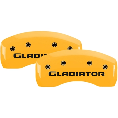 MGP CALIPER COVERS - 42021SGLDYL - Gloss Yellow Caliper Covers with Gladiator Engraving pa2