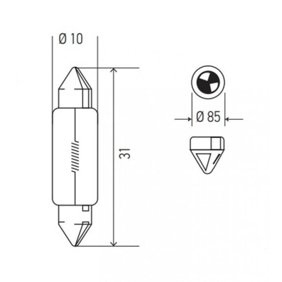 Lumière du plafonnier (Pack of 10) by HELLA - DE3175 pa10