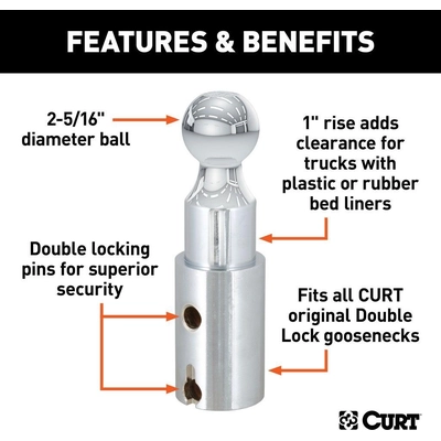 Balle montante à col de cygne à double verrouillage by CURT MANUFACTURING - 60603 pa3