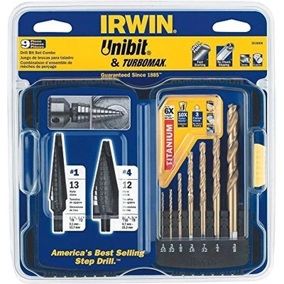 IRWIN - 3018008 - TiN Step & Drill Bit Pro Set 9-piece pa4