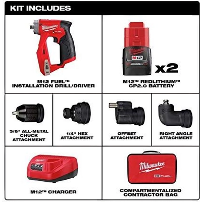 Drill/Driver Kit by MILWAUKEE - 2505-22 pa17