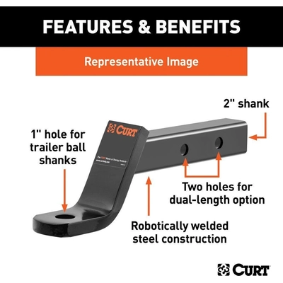 Dual Length Ball Mount by CURT MANUFACTURING - 45240 pa8