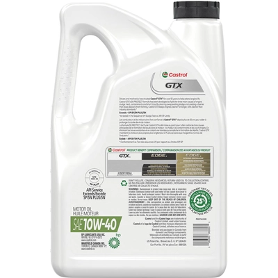 CASTROL - 000123A - Conventional Engine Oil GTX 10W40 , 5L pa12