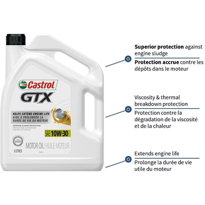 CASTROL Conventional Huile moteur - GTX 10W30 - 5L - 000133A pa4