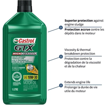 CASTROL Conventional Engine Oil GTX High Mileage 10W30 , 1L - 0001738 pa10