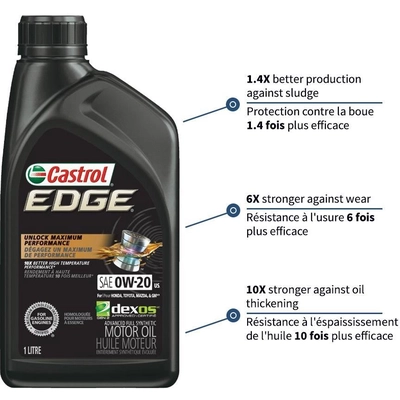 CASTROL Synthetic Engine Oil Edge FTT 0W20 , 1L (Pack of 6) - 0201738 pa11