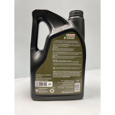 CASTROL - 0201832 - Synthetic Huile moteur Edge A3/B4 0W40 , 4.73L - UNIVERSAL FIT pa5