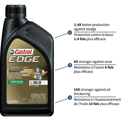 CASTROL Synthetic Engine Oil Edge V 0W20 , 946ML (Pack of 6) - 0203166 - UNIVERSAL FIT pa8