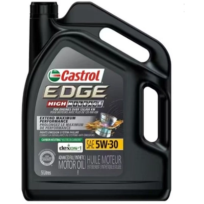 CASTROL - 020333A - Synthetic Engine Oil Edge High Mileage 5W30 , 5L pa10