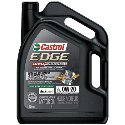 CASTROL - 020373A - Synthetic Engine Oil Edge High Mileage 0W20 , 5L (Pack of 3) pa3