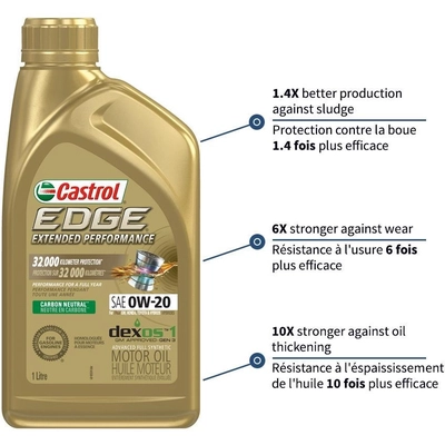 CASTROL Synthetic Huile moteur Edge Extended Performance 0W20 , 1L - 0206038 pa3