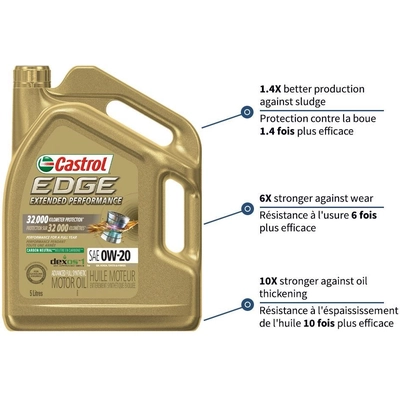 CASTROL - 020603A - Synthetic Engine Oil Edge Extended Performance 0W20 , 5L - UNIVERSAL FIT pa8