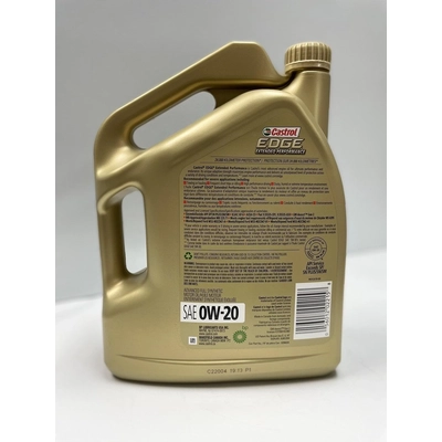 CASTROL - 020603A - Synthetic Engine Oil Edge Extended Performance 0W20 , 5L (Pack of 3) - UNIVERSAL FIT pa6