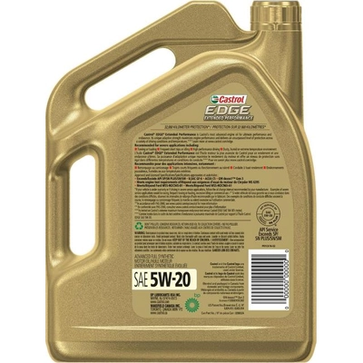 CASTROL Synthetic Engine Oil Edge Extended Performance 5W20 , 5L - 020653A - UNIVERSAL FIT pa9