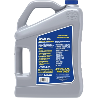 Lucas Oil - 10076 - SAE 15W-40 Magnum High TBN CI-4 Oil - 1 Gallon pa1