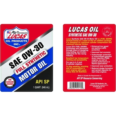 LUCAS OIL PRODUCTS INC. - 10179 - Synthetic Motor Oil pa2