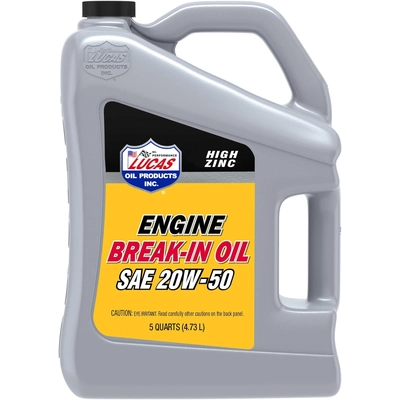 Lucas Oil - 10636 - Engine Break-In Oil - SAE 20W-50 - 5 Quart pa1