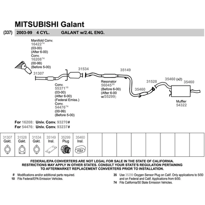 WALKER USA - 31307 - Exhaust Gasket pa104