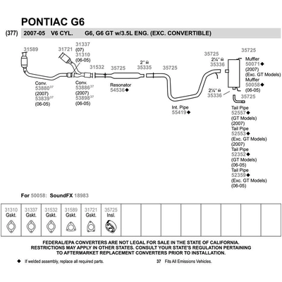 WALKER USA - 31310 - Exhaust Gasket pa9