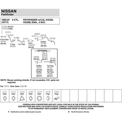 WALKER USA - 31313 - Exhaust Gasket pa23