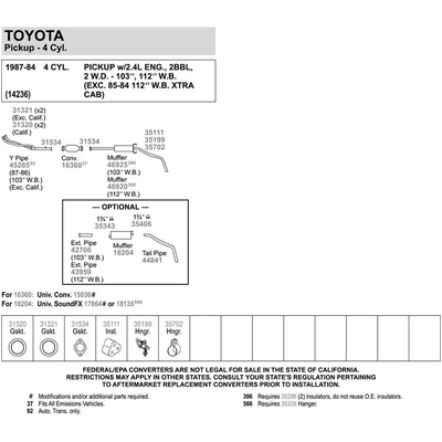 WALKER USA - 31320 - Exhaust Gasket pa11