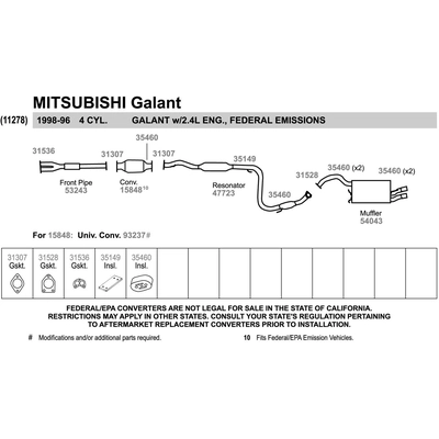 WALKER USA - 31536 - Exhaust Gasket pa11