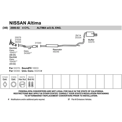 WALKER USA - 31658 - Exhaust Gasket pa6