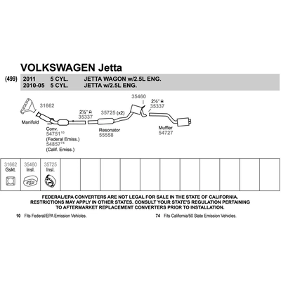 WALKER USA - 31662 - Joint d'échappement pa5