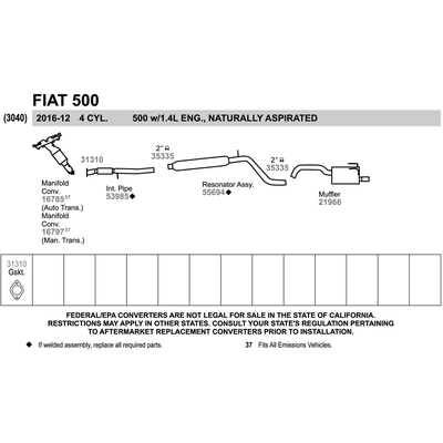 Exhaust Manifold And Converter Assembly by WALKER - 16785 pa3