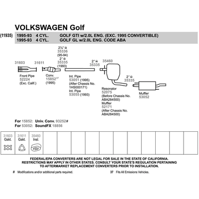 Exhaust Pipe Flange Gasket by WALKER USA - 31611 pa3