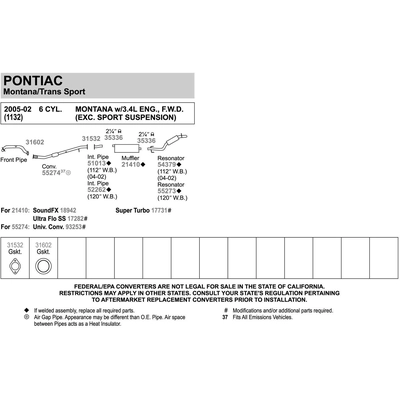 WALKER USA - 52262 - Exhaust Pipe pa5