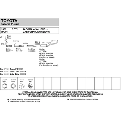 Tuyau d'échappement by WALKER USA - 53398 pa1