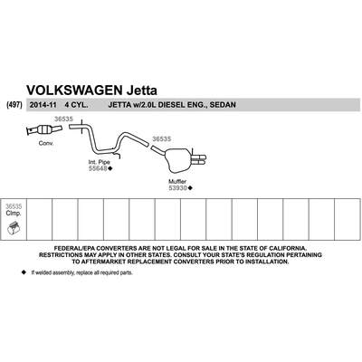 WALKER USA - 55648 -  Exhaust Intermediate Pipe pa2