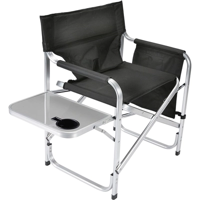 FAULKNER - 48871 - Black Directors Chair with Pocket Pouch & Folding Tray pa1