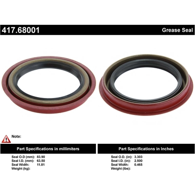 Front Axle Seal by CENTRIC PARTS - 417.68001 pa1
