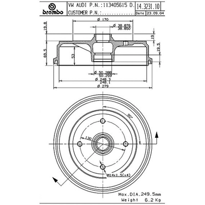 BREMBO - 14.3231.10 - Brake Drum pa2