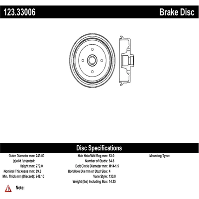 Front Brake Drum by CENTRIC PARTS - 123.33006 pa2