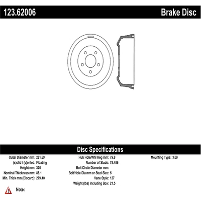 Front Brake Drum by CENTRIC PARTS - 123.62006 pa2