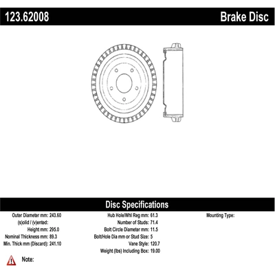 Front Brake Drum by CENTRIC PARTS - 123.62008 pa2