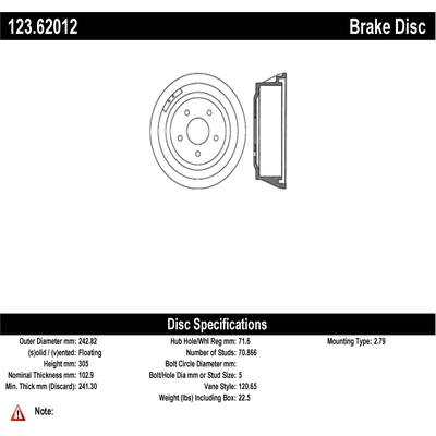 Front Brake Drum by CENTRIC PARTS - 123.62012 pa1