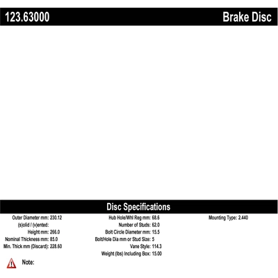 Front Brake Drum by CENTRIC PARTS - 123.63000 pa1