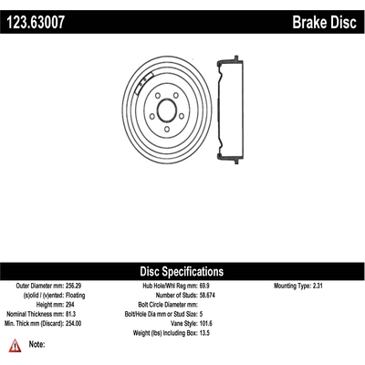Front Brake Drum by CENTRIC PARTS - 123.63007 pa1