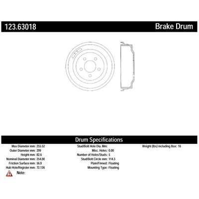 Front Brake Drum by CENTRIC PARTS - 123.63015 pa2