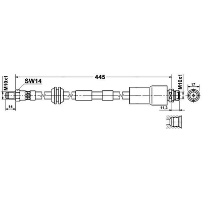 Front Brake Hose by ATE - 330664 pa1