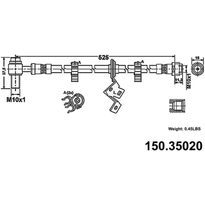 Front Brake Hose by CENTRIC PARTS - 150.35020 pa3
