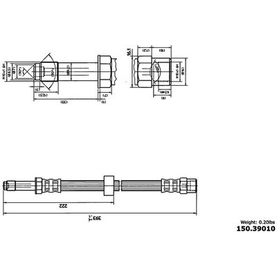 Tuyau de frein avant by CENTRIC PARTS - 150.39010 pa5